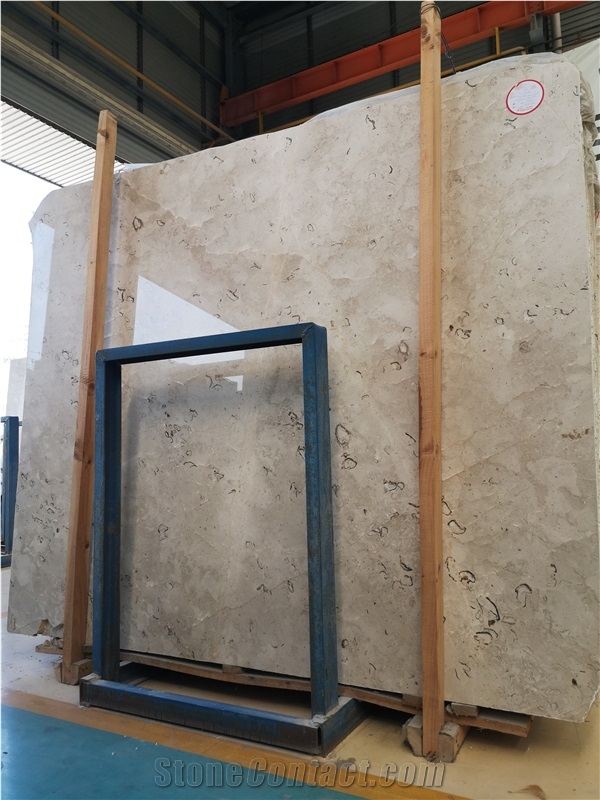 Moon Grey Polished Limestone Slab Wall Tiles