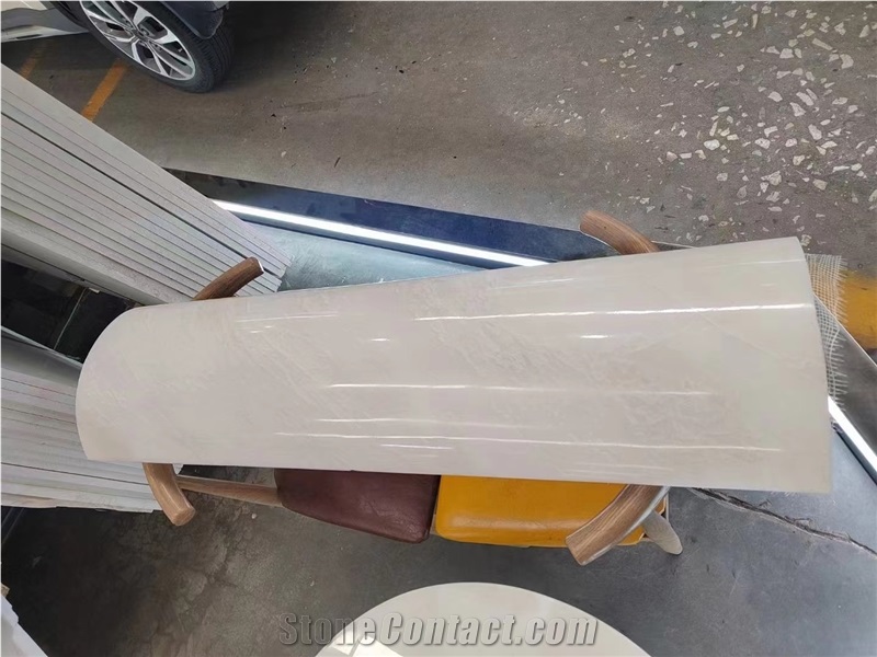 Namibian White Marble Column Polished