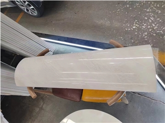 Namibian White Marble Column Polished