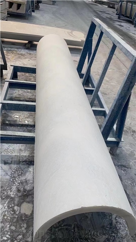 Namibian White Marble Column Polished