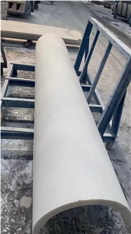 Namibian White Marble Column Polished
