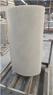 Namibian White Marble Column Polished