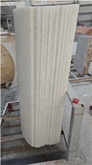 Namibian White Marble Column Polished