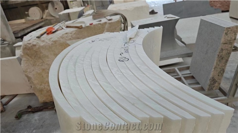 Namibian White Marble Column Polished