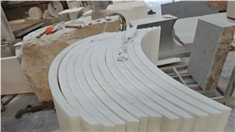 Namibian White Marble Column Polished