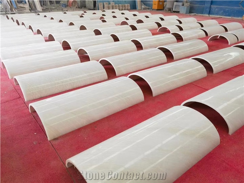 Roman Column Panels Namibian White Rhino Marble