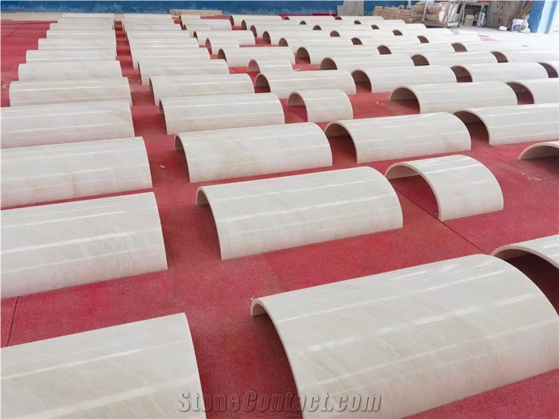Roman Column Panels Namibian White Rhino Marble