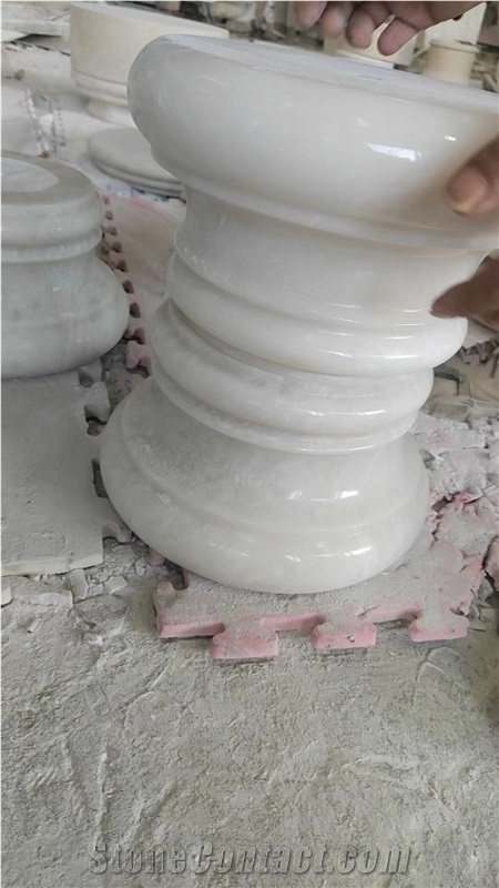 Roman Column Panels Namibian White Rhino Marble