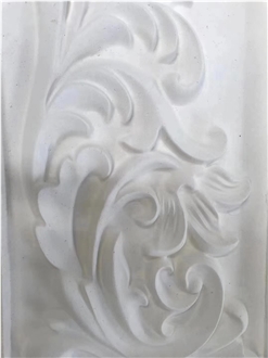 White Limestone Artistic Surface CNC Engraving 3D Wall Decor Panels