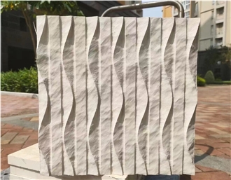 White Limestone Artistic Surface CNC Engraving Wall Panels