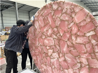 Pink Semipreciou Stone  Gemstone Slabs