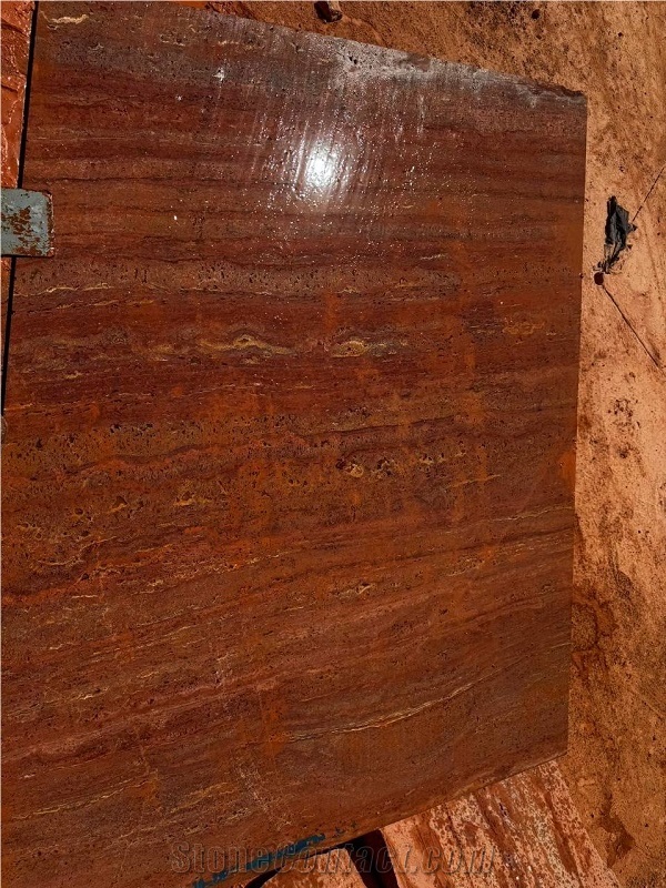 Red Travertine Blocks