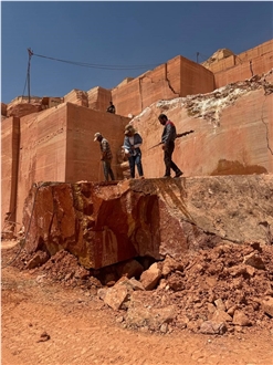 Red Travertine Blocks
