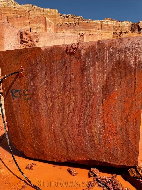 Red Travertine Blocks