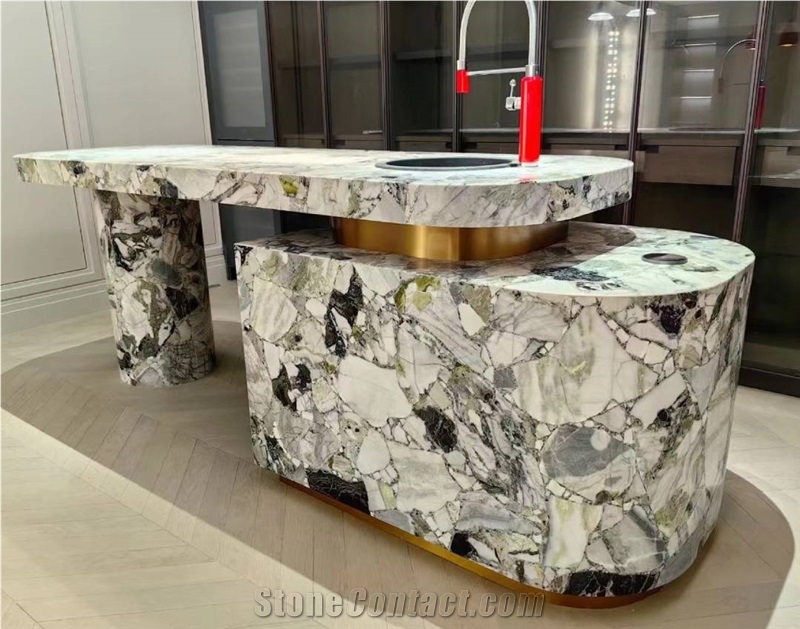 Ice Green Marble For Kitchen Countertop Home Decor Products