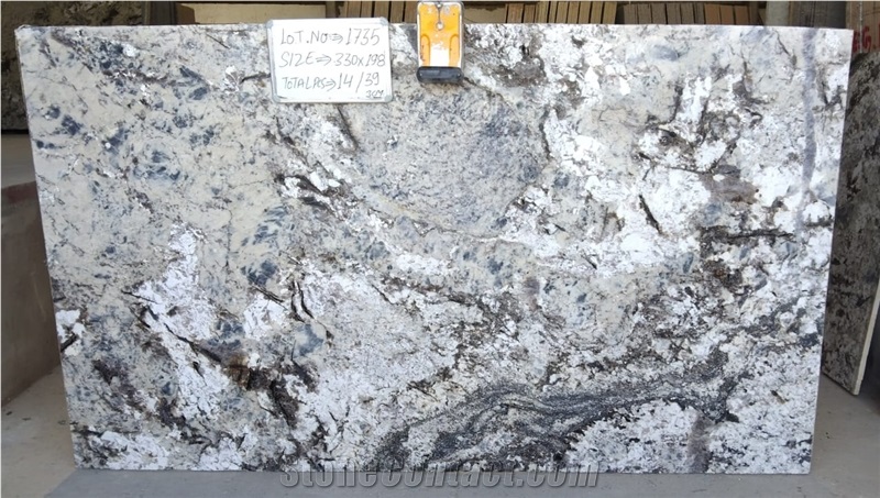 Glacier White Granite Polished Gangsaw Slabs
