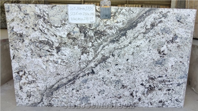 Glacier White Granite Polished Gangsaw Slabs