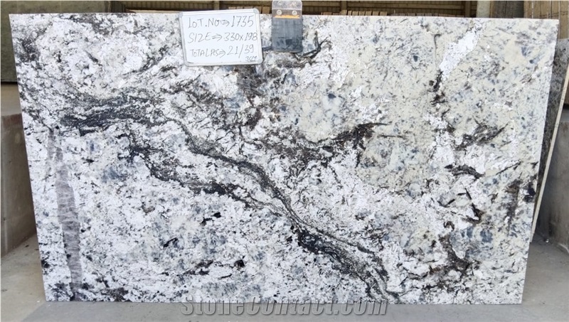 Glacier White Granite Polished Gangsaw Slabs