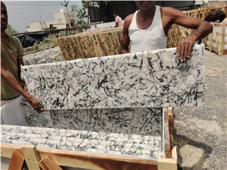 India Alaska White Polished Granite Steps