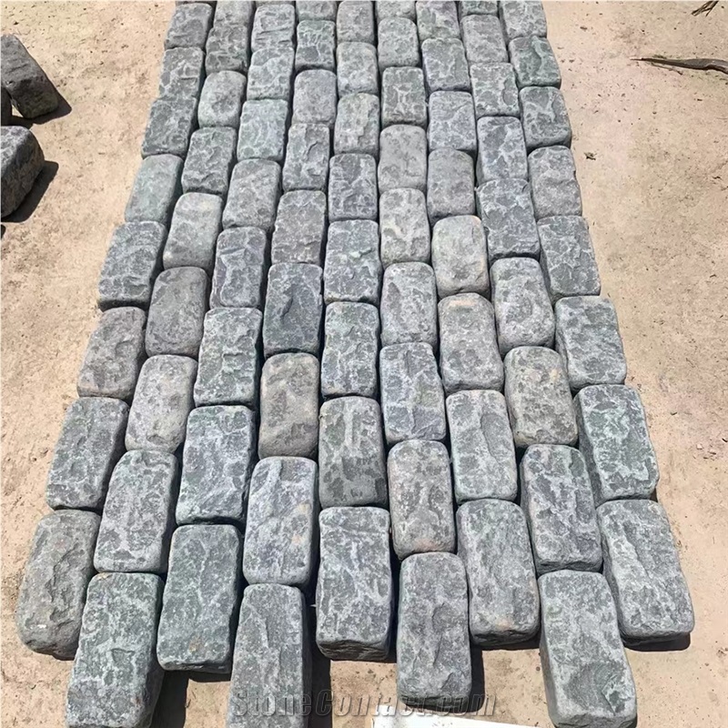 China Blue Limestone Tumbled Pavement For Wall And Floor