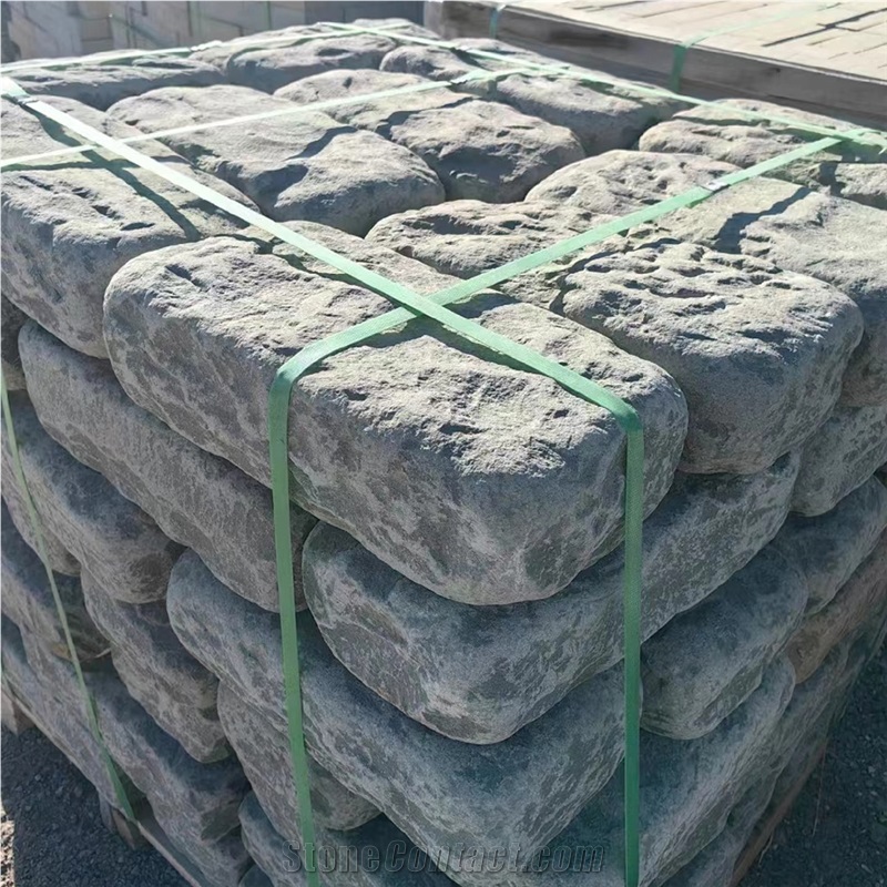 China Blue Limestone Tumbled Pavement For Wall And Floor