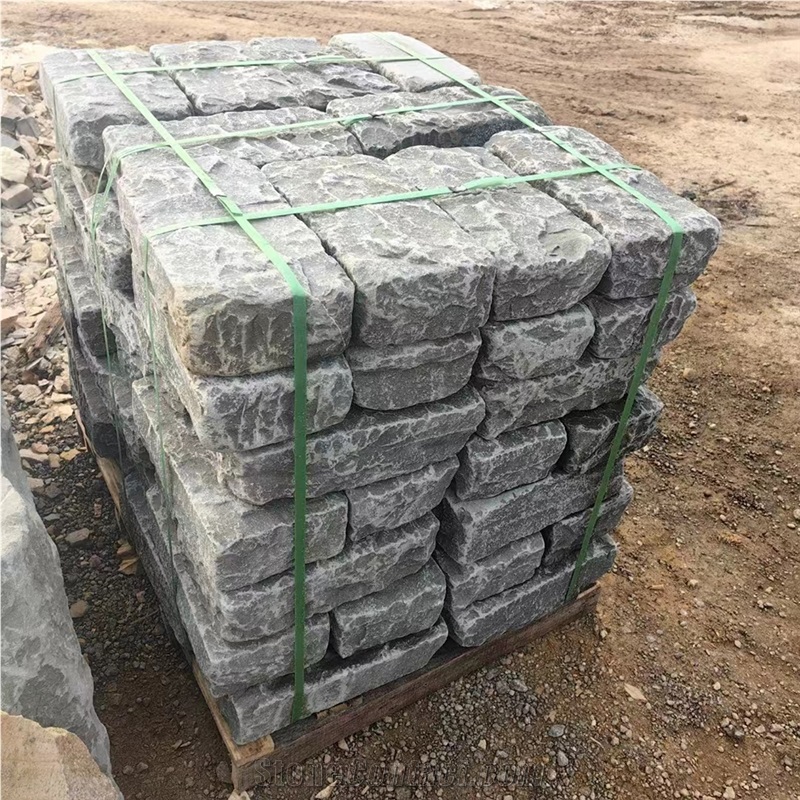 China Blue Limestone Tumbled Pavement For Wall And Floor