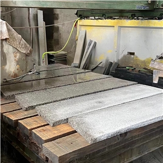 China Rice Grain White Granite Flamed Granite Thick Slabs