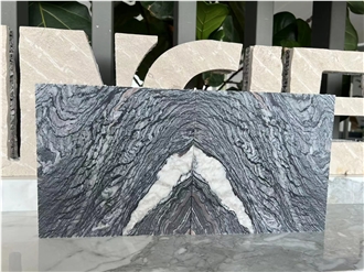 Black Wooden Marble Laminated Backed  Honeycomb Panels