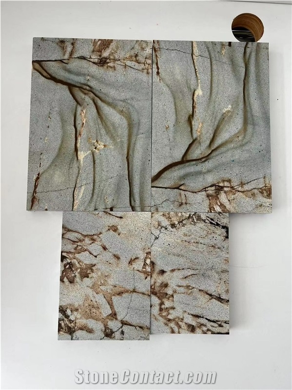 Blue Marine Quartzite Laminated Backed  Honeycomb Panels