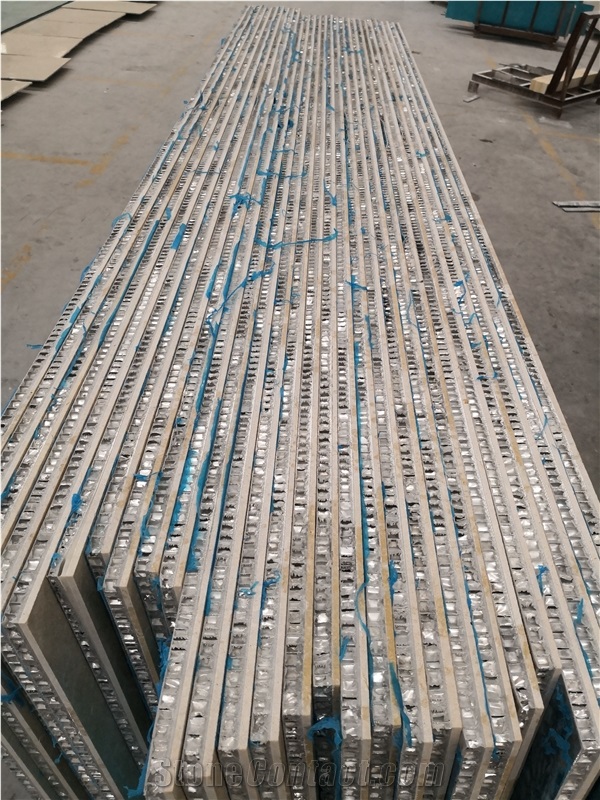 Mayotte Beige Limestone Slab Tile Laminated Honeycomb Panels