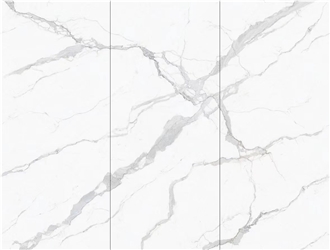Statuario White Porcelain Marble Look  Glossy Porcelain