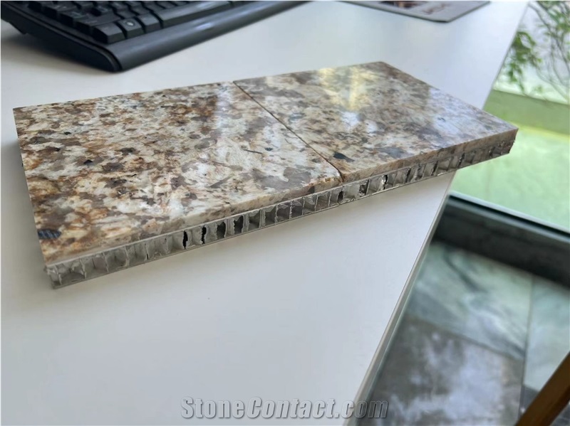 Typhoon Gold Granite Tile Laminated Backing Honeycomb Panels