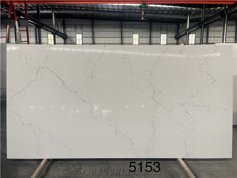 Classic Calacatta Quartz Slabs High Quality Engineered
