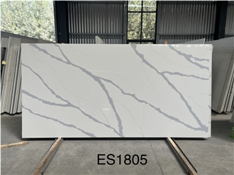 Popular Calacatta White Quartz Slabs With Black Veins