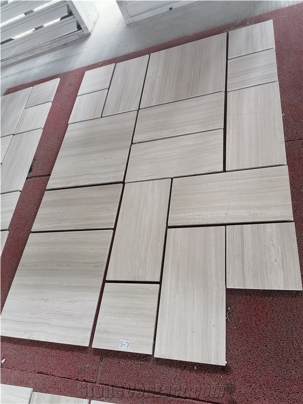 White Wood Marble Tiles Flooring