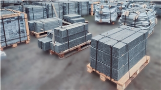 Ukrainian Basalt Black Moon Block Steps