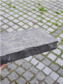 Ukrainian Basalt Black Moon, Sides Split, Top Flamed  Cubes