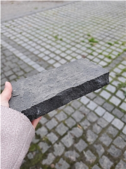 Ukrainian Basalt Black Moon, Sides Split, Top Flamed  Cubes