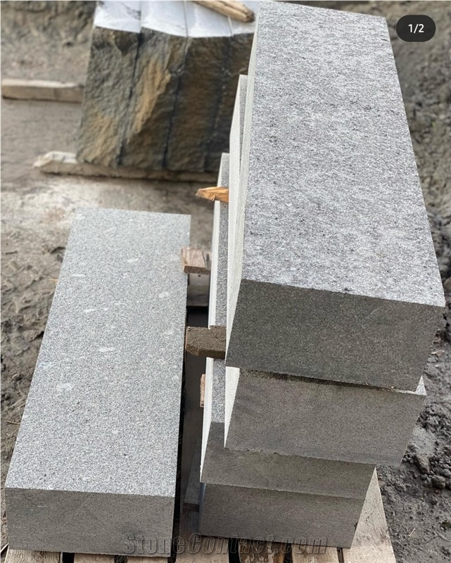 Ukrainian Gabbro Diabase Dark Magma Block Steps