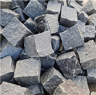Ukrainian Gabbro Diabase Dark Magma, Full Split Cubes