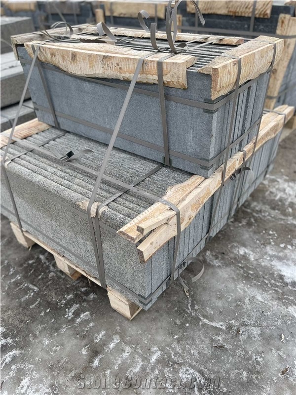 Ukrainian Gabbro Diabase Dark Magma Pool Edge Tiles