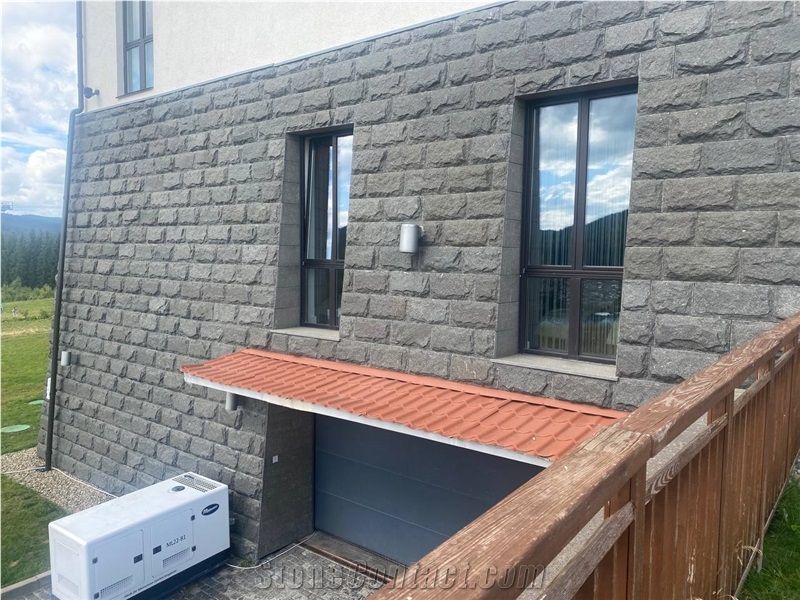 Ukrainian Gabbro Diabase Dark Magma Split Wall Stone