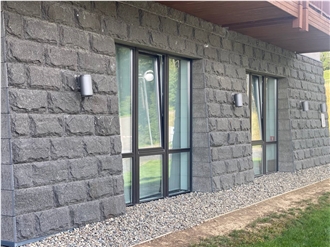Ukrainian Gabbro Diabase Dark Magma Split Wall Stone