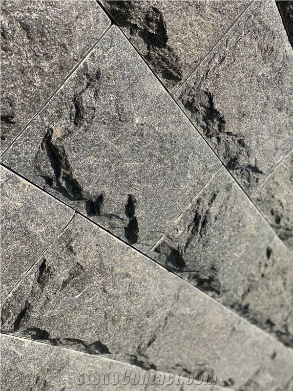 Ukrainian Gabbro Diabase Dark Magma Split Wall Stone