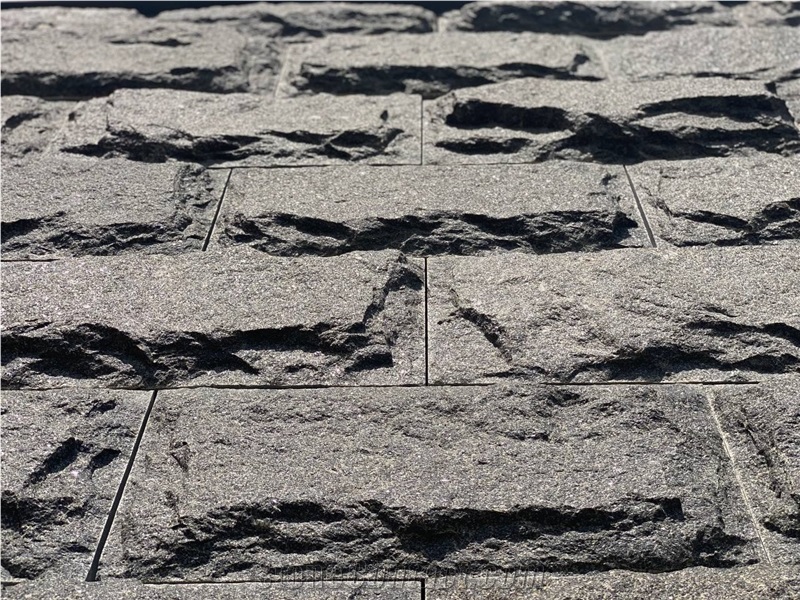 Ukrainian Gabbro Diabase Dark Magma Split Wall Stone