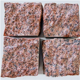 Ukrainian Granite Red Pomegranate, Split Cubes