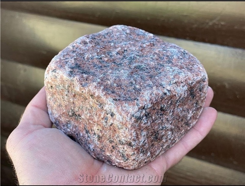 Ukrainian Granite Red Pomegranate Split-Tumbled  Cubes