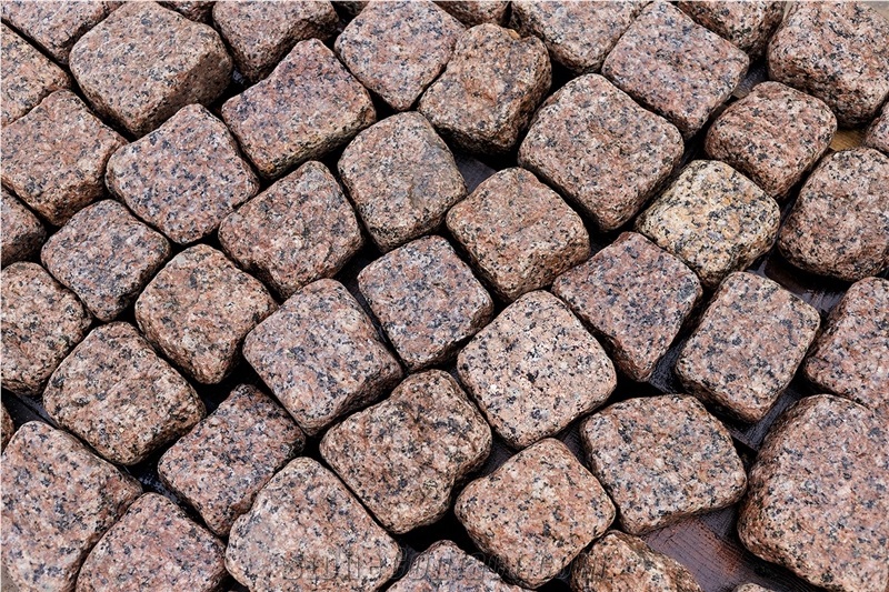 Ukrainian Granite Red Pomegranate Split-Tumbled  Cubes