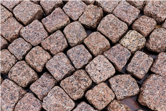 Ukrainian Granite Red Pomegranate Split-Tumbled  Cubes