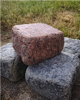 Ukrainian Granite Red Pomegranate Split-Tumbled  Cubes